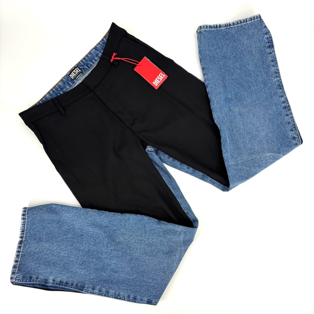 Diesel NWT P-Haku Two-Tone Trouser Jeans, Italian 46, US 33/Small